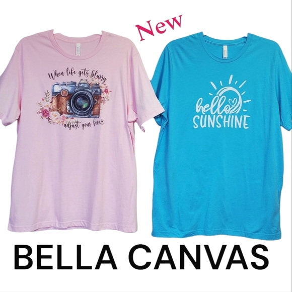 Bundle- NWOT Bella Canvas Women's Graphic Tee Shirts Size 2XL - Picture 1 of 12